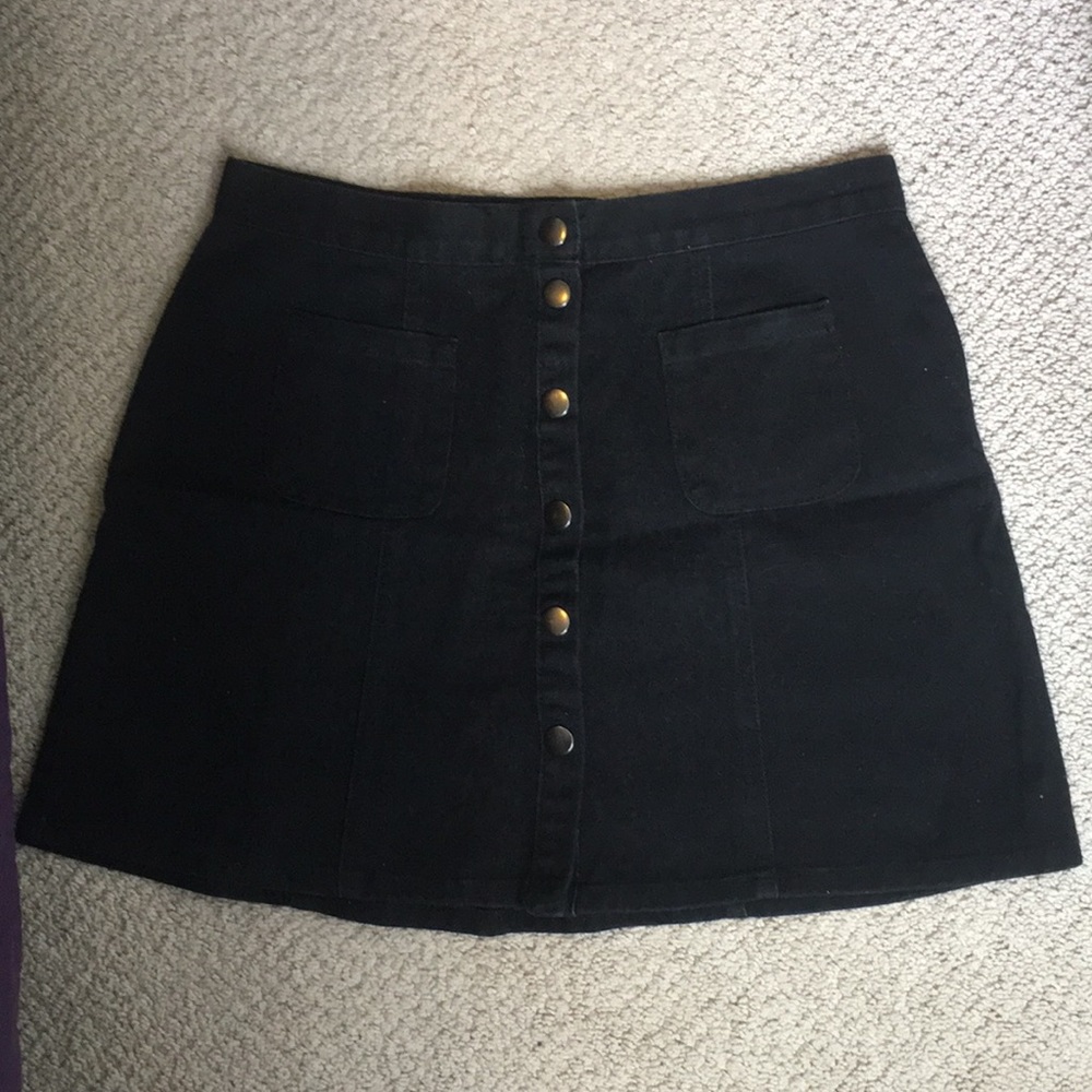 BDG Denim Front Button Skirt